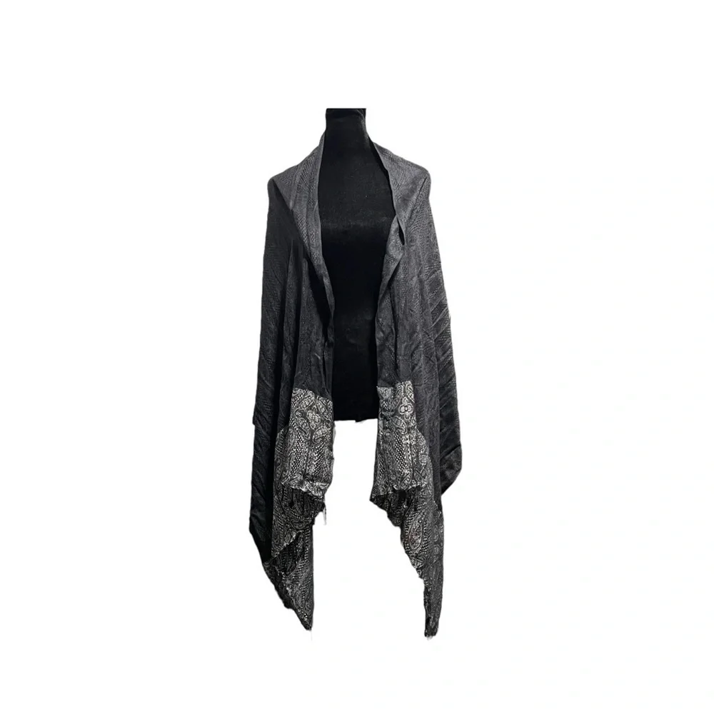 Collection Eighteen 100% Silk Shawl Wrap Fringe Hem